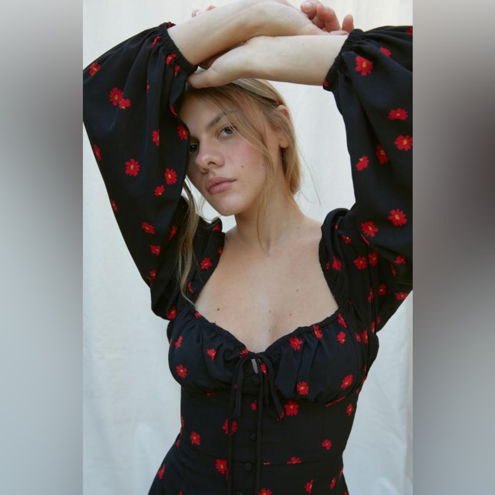 Urban Outfitters Glamorous Floral Long Sleeve Mini Dress